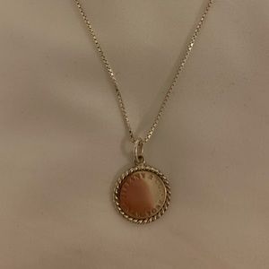 Authentic Tiffany & Co. Sterling Silver Pendant on Sterling Silver Box Chain